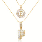 2pc 14k Sparkling Letter Initial Necklaces — product detail