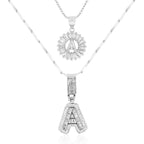2pc 14k Sparkling Letter Initial Necklaces — product detail