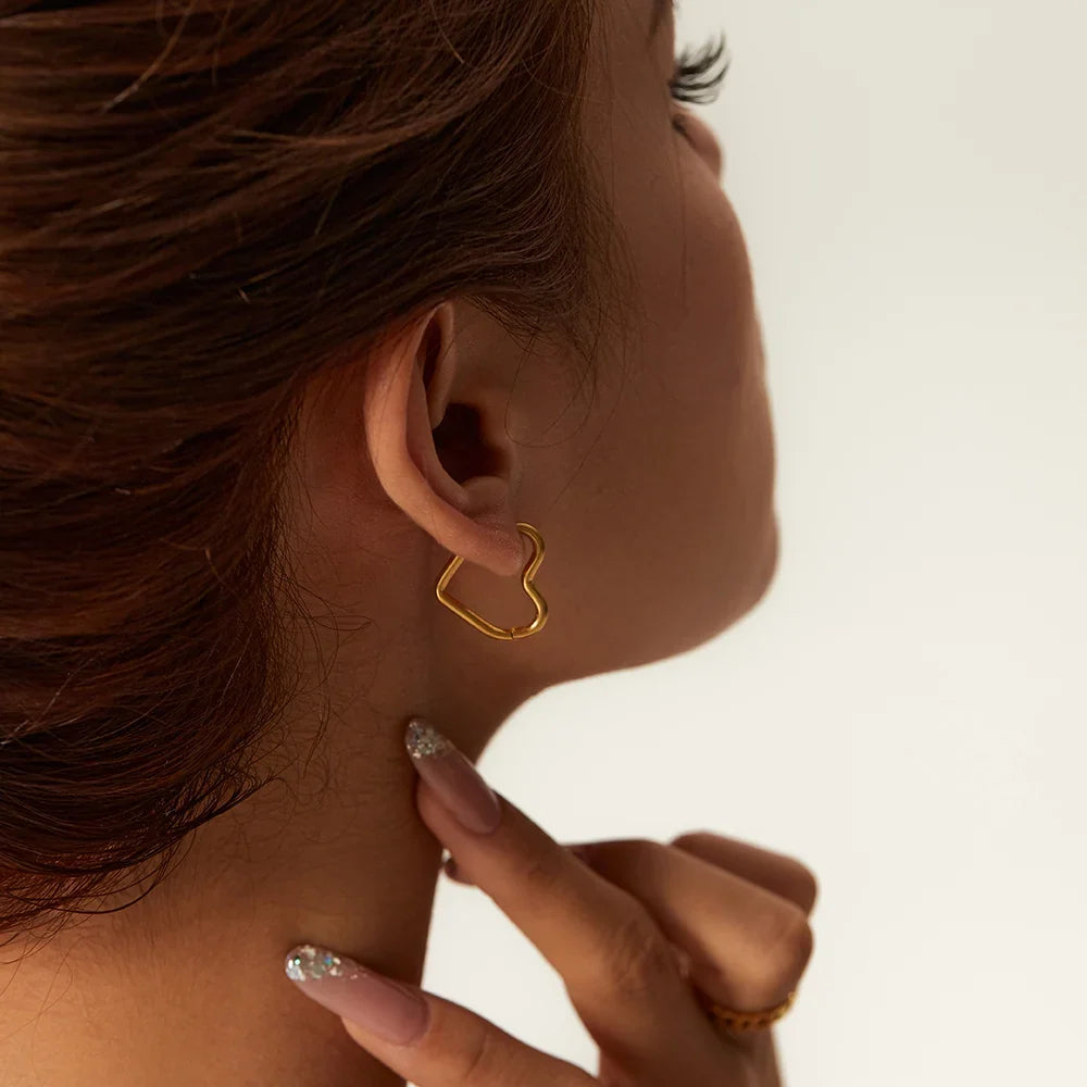 Elegant Heart Hoop Earrings — product detail