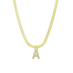 Dainty Diamond Letter Initial Herringbone Necklace — product detail