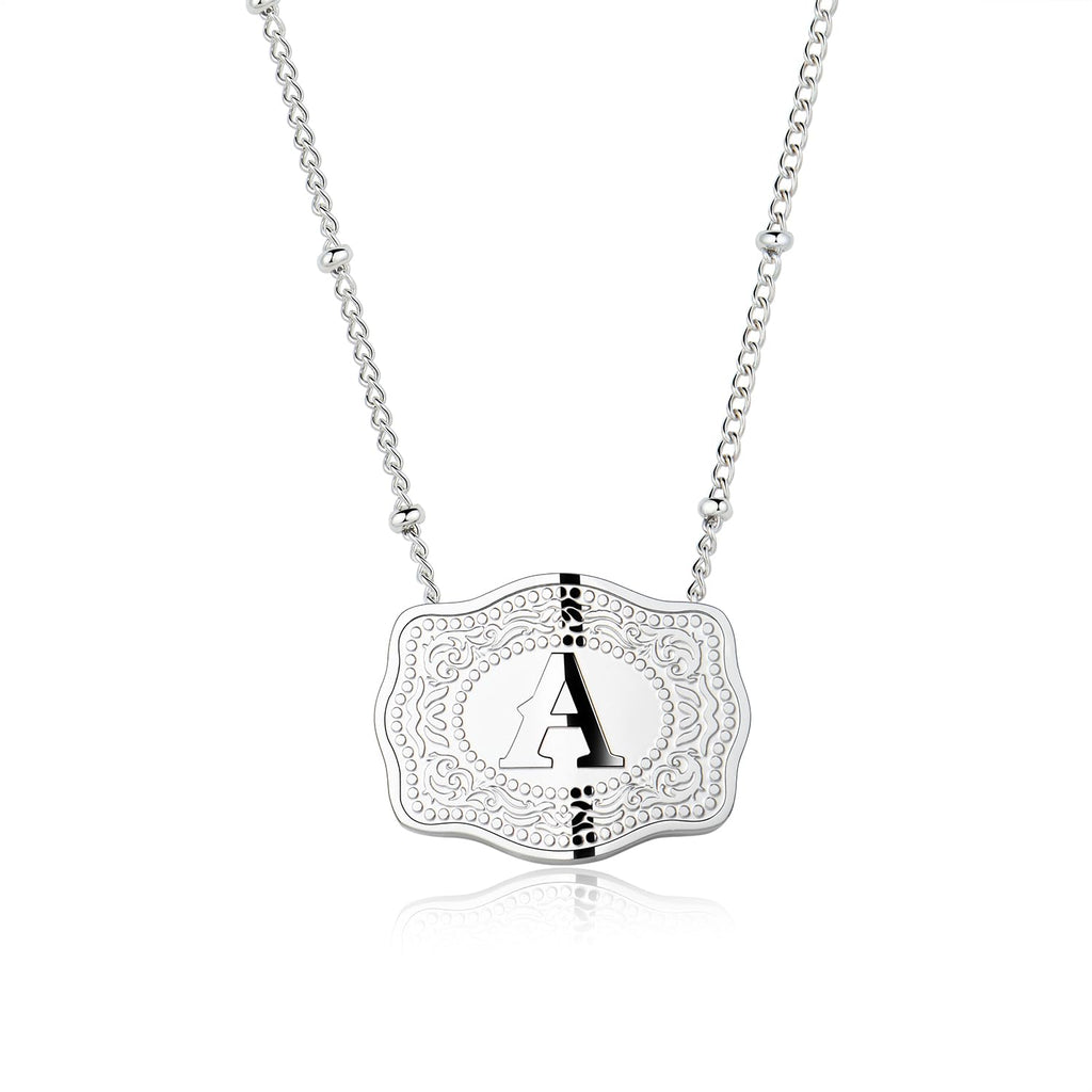 Dainty Belt Buckle Letter Initial Necklaces — product detail