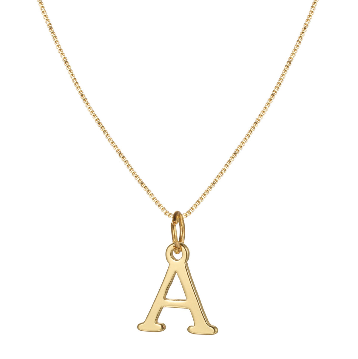 14k Minimal Serif Initial Necklace — product detail