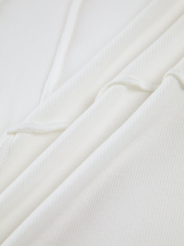 Jenna | Contrast Trim Long Sleeve Ribbed Top