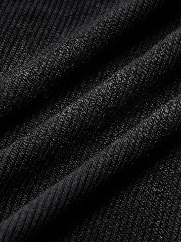 Jenna | Contrast Trim Long Sleeve Ribbed Top