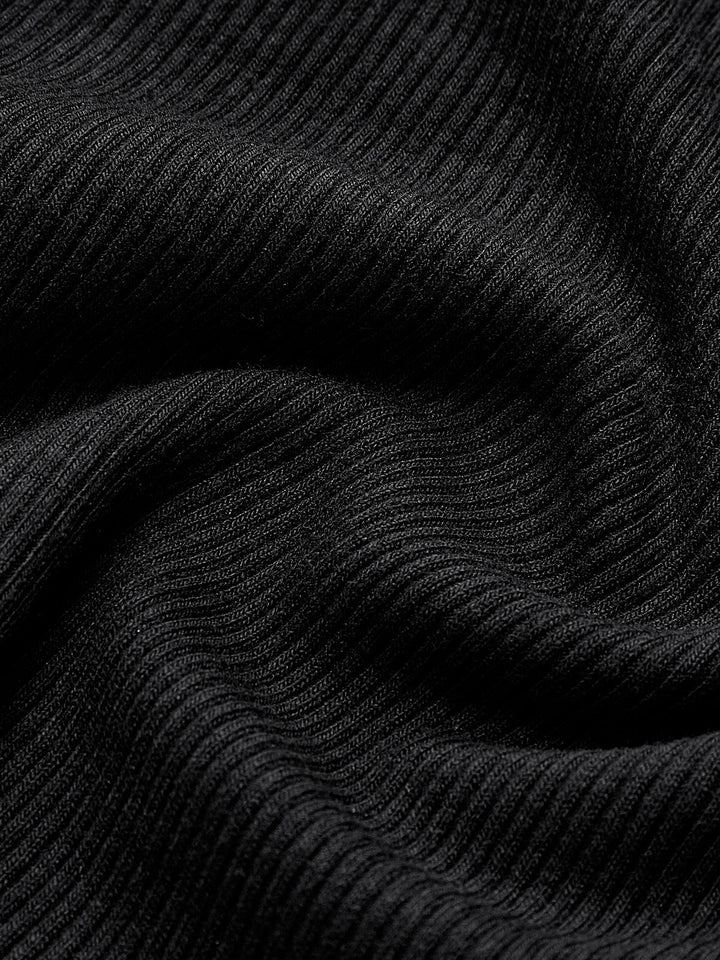 Jenna | Contrast Trim Long Sleeve Ribbed Top