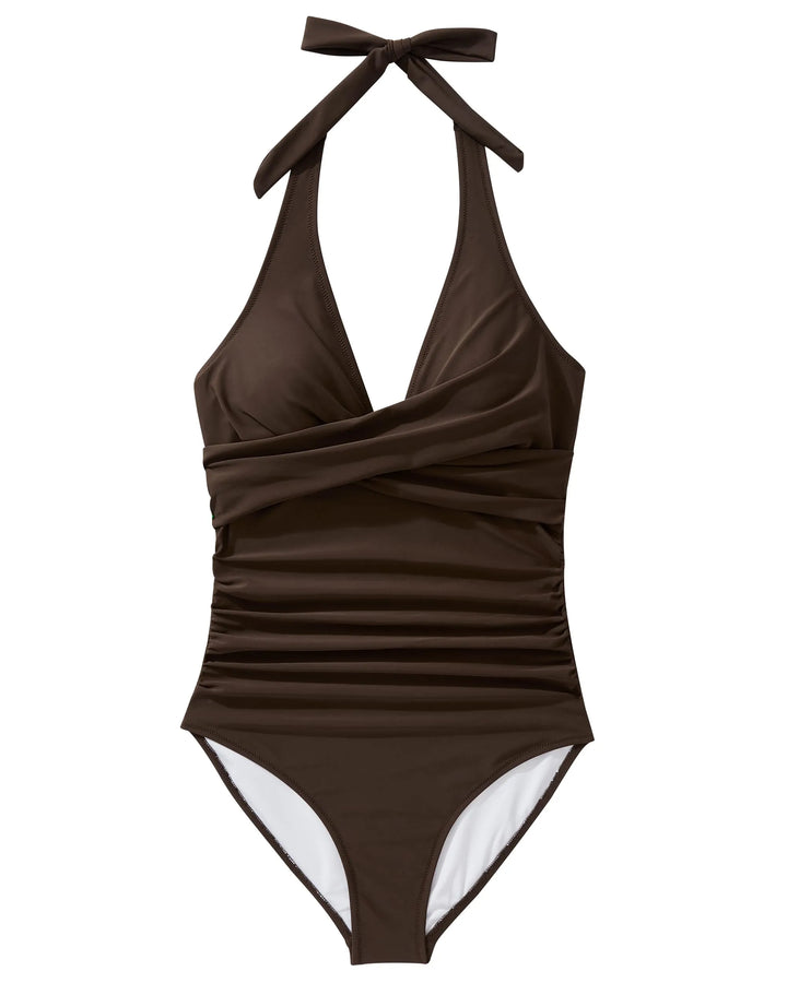 CHARLOTTE AVALON | FLORAL HALTER SWIMSUIT FOR WOMAN