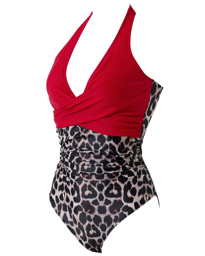 CHARLOTTE AVALON | FLORAL HALTER SWIMSUIT FOR WOMAN
