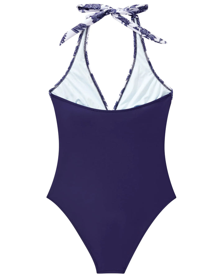 CHARLOTTE AVALON | FLORAL HALTER SWIMSUIT FOR WOMAN