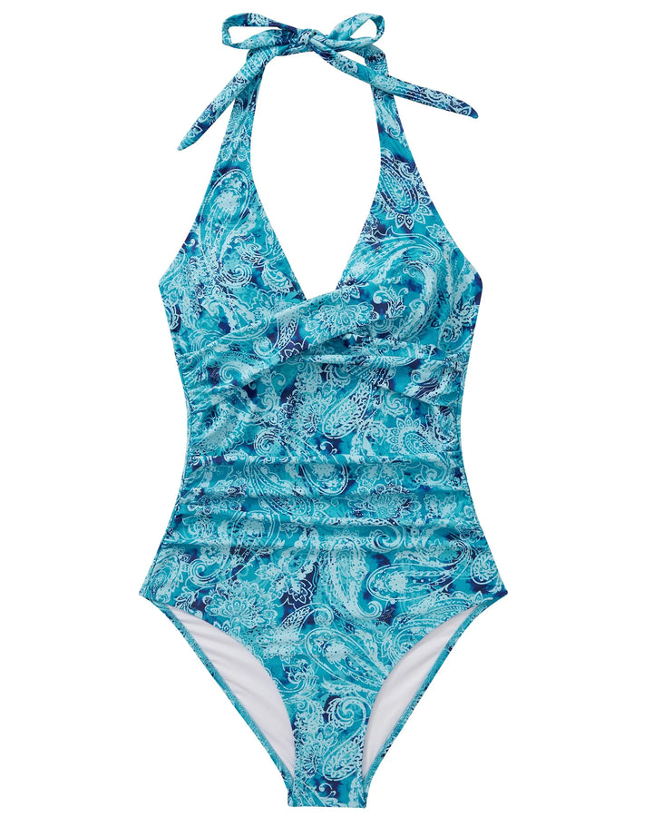 CHARLOTTE AVALON | FLORAL HALTER SWIMSUIT FOR WOMAN
