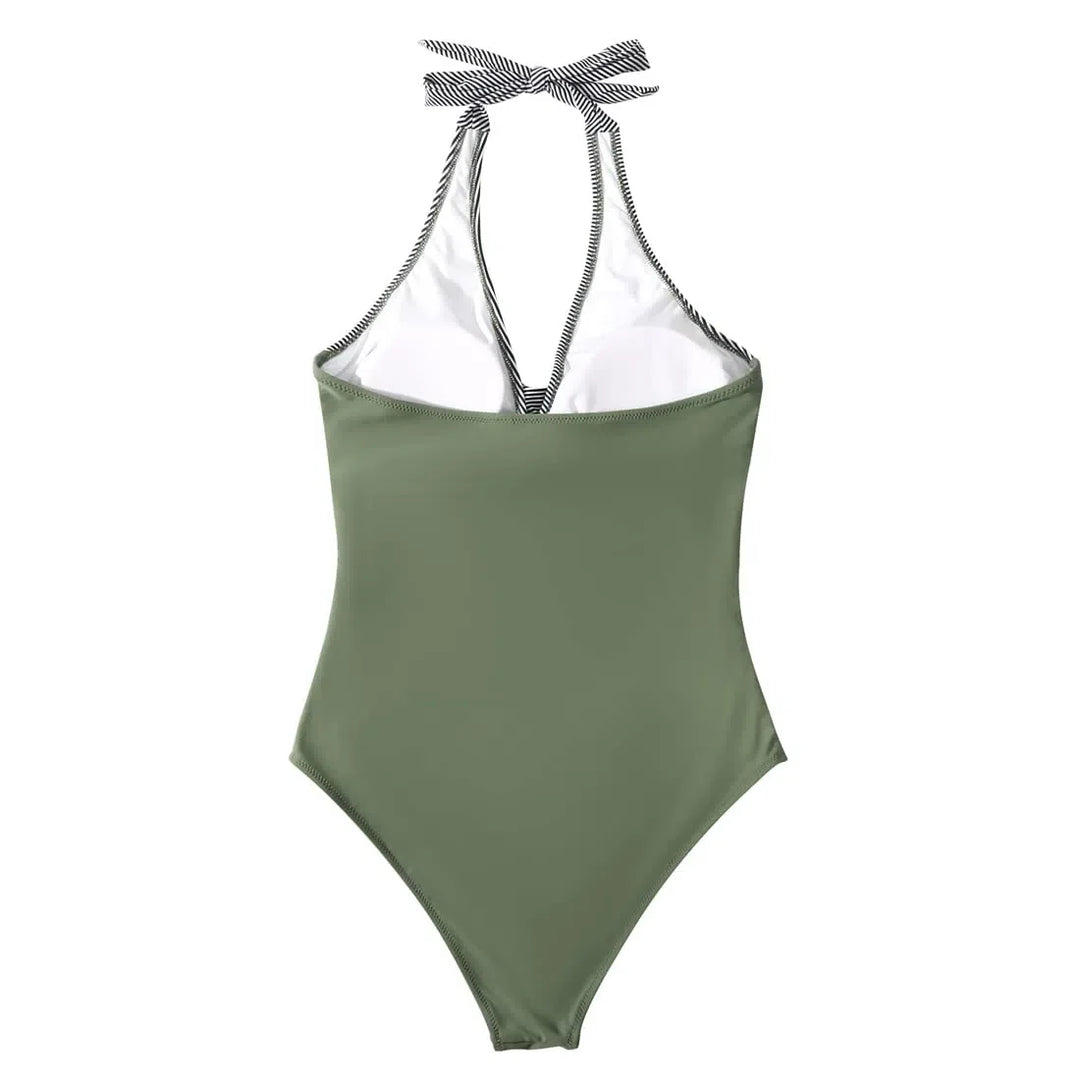 CHARLOTTE AVALON | FLORAL HALTER SWIMSUIT FOR WOMAN