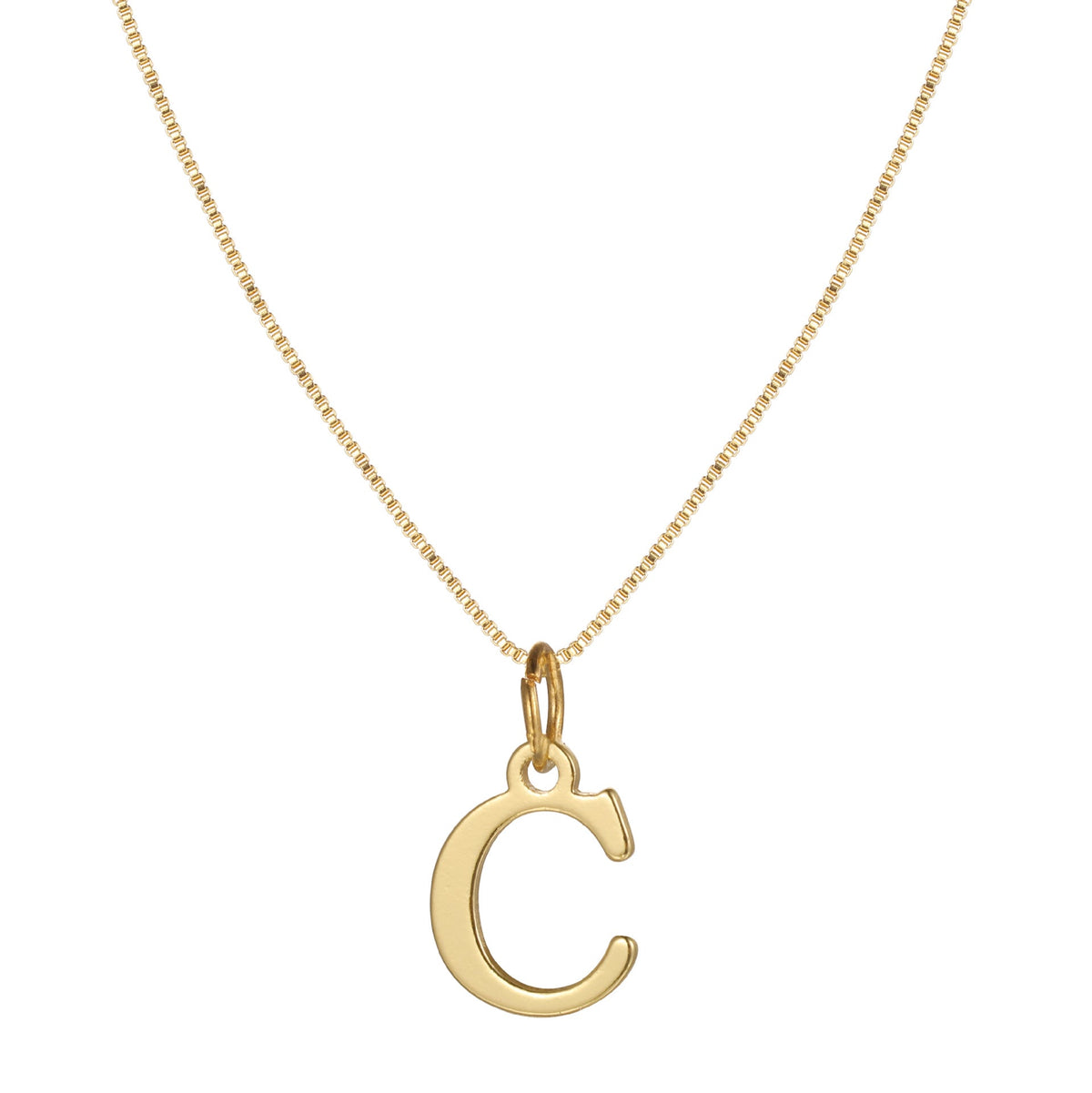 14k Minimal Serif Initial Necklace — product detail