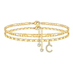 2pc 14k Sparkling Letter Initial Anklet — product detail