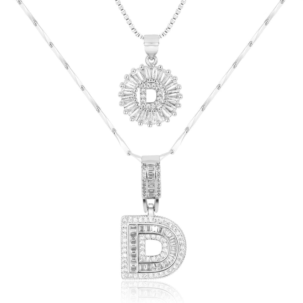 2pc 14k Sparkling Letter Initial Necklaces — product detail
