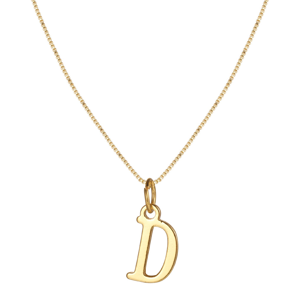 14k Minimal Serif Initial Necklace — product detail