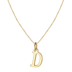 14k Minimal Serif Initial Necklace — product detail
