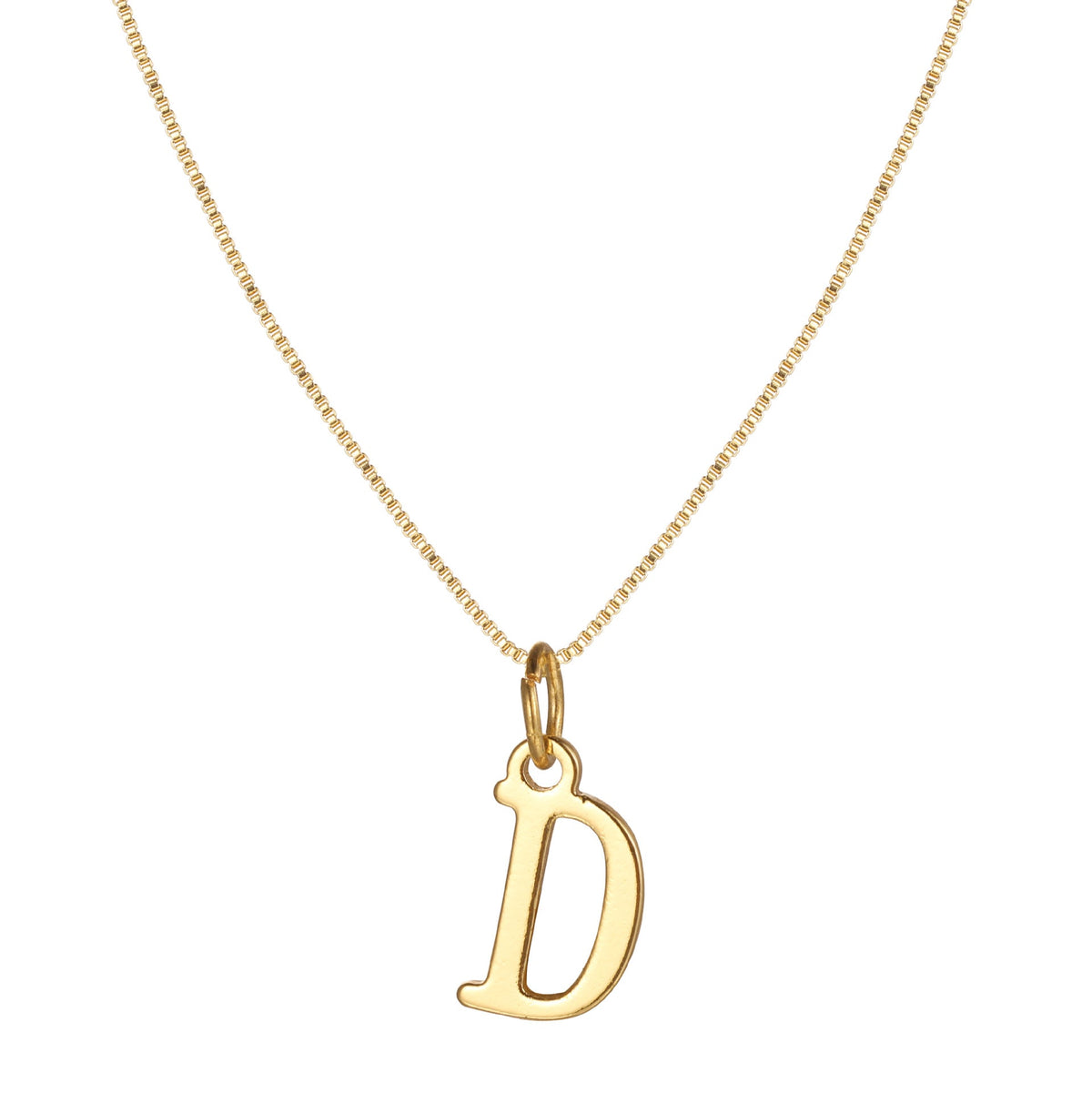 14k Minimal Serif Initial Necklace — product detail