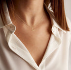 14k Minimal Serif Initial Necklace — product detail