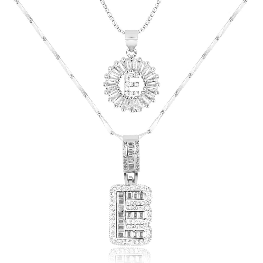 2pc 14k Sparkling Letter Initial Necklaces — product detail