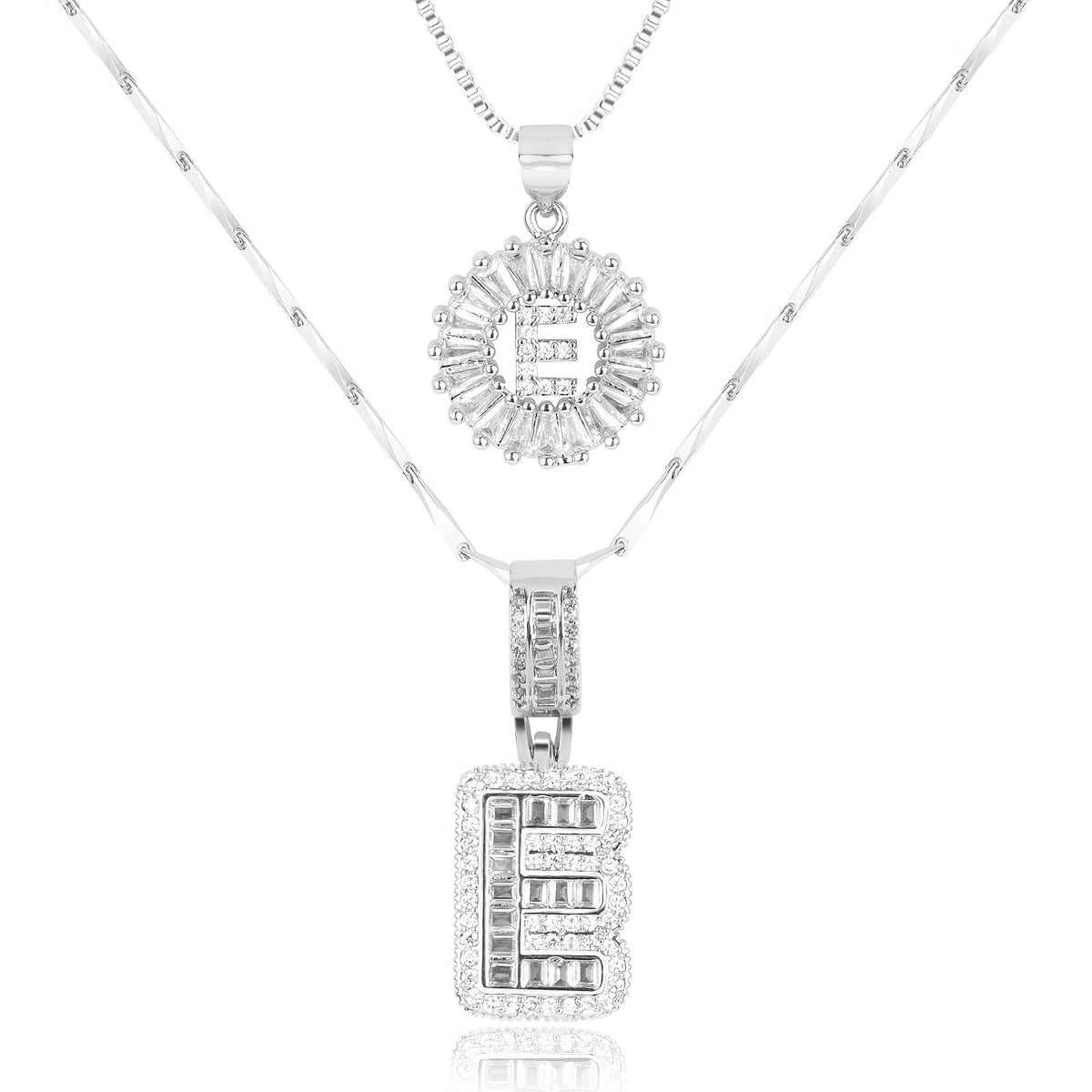 2pc 14k Sparkling Letter Initial Necklaces — product detail
