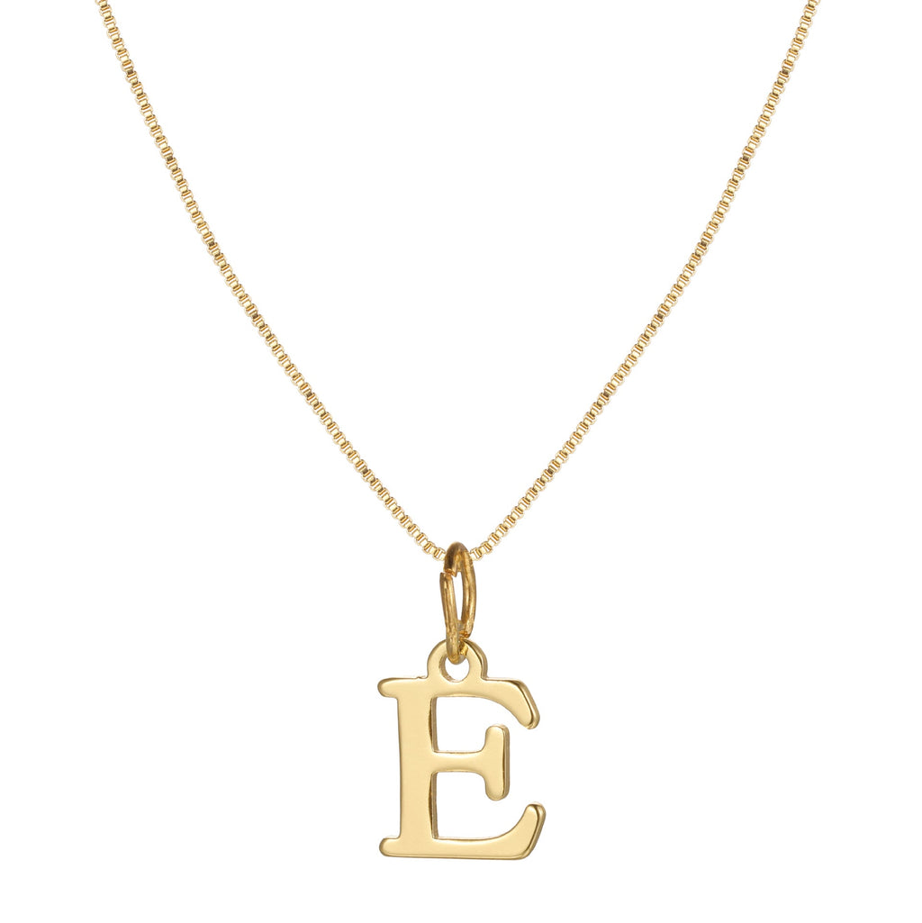 14k Minimal Serif Initial Necklace — product detail