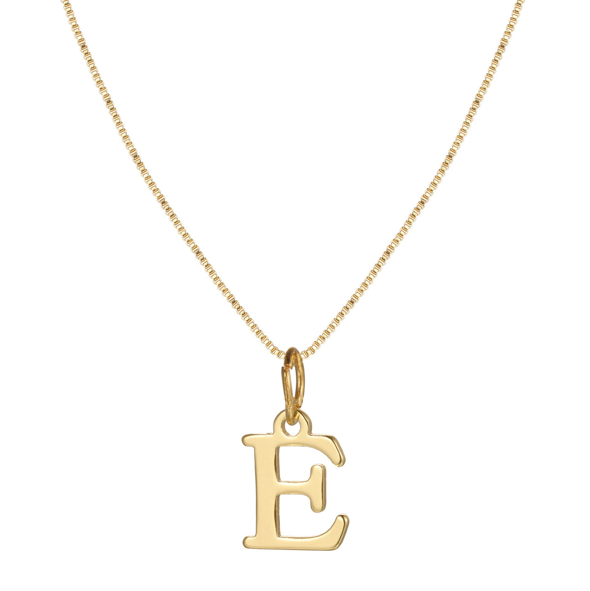 14k Minimal Serif Initial Necklace — product detail