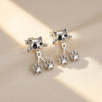 S925 Cute Cat Paw Earrings — product detail