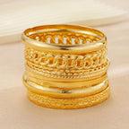14k 10pc Chunky Variety Bracelet Stack — product detail