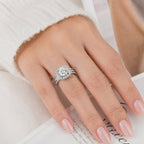Square Halo Baguette Band Ring — product detail