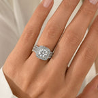 Square Halo Baguette Band Ring — product detail