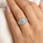 Square Halo Baguette Band Ring — product detail