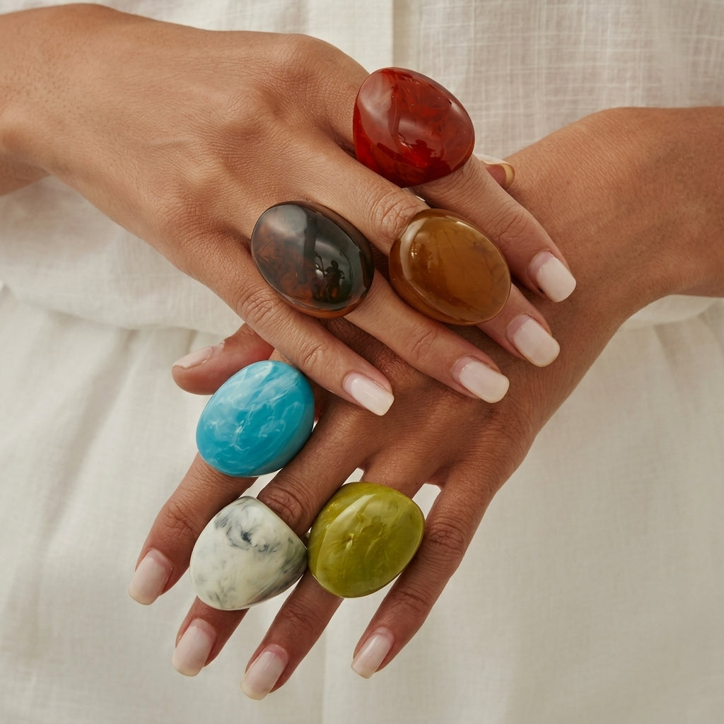 Chunky Oval Resin Ring — product detail