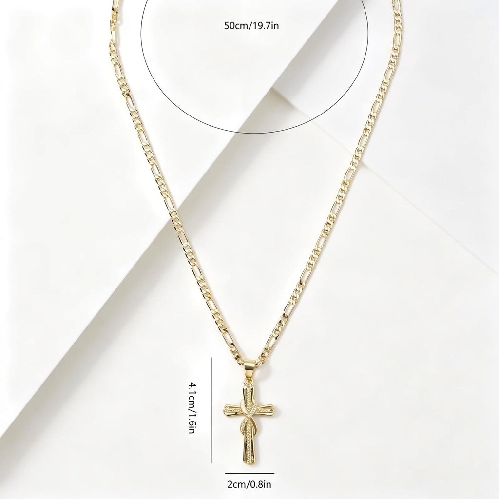 14k Sparkling Accented Infinity Cross Necklace — product detail