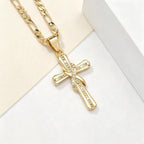 14k Sparkling Accented Infinity Cross Necklace — product detail