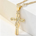14k Sparkling Accented Infinity Cross Necklace — product detail