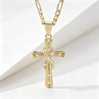 14k Sparkling Accented Infinity Cross Necklace — product detail