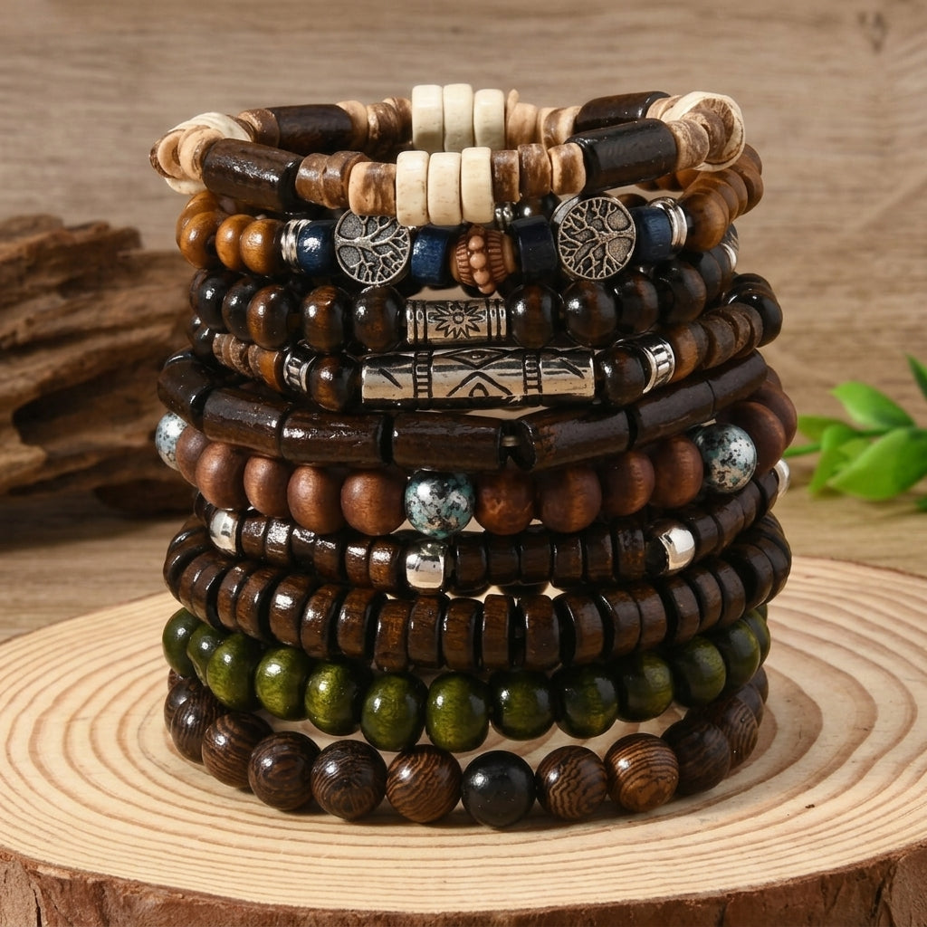 10pc Adjustable Boho Bracelet Variety Set — product detail