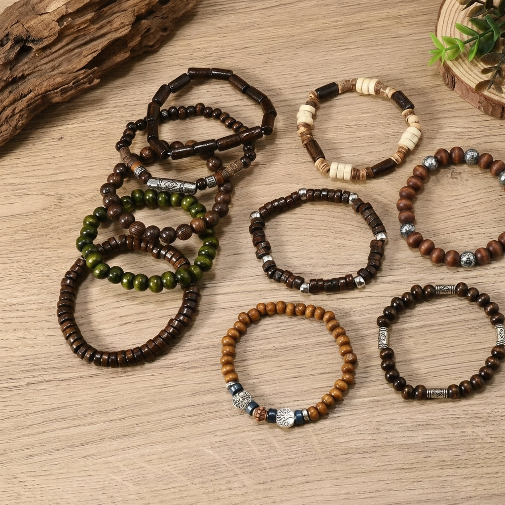 10pc Adjustable Boho Bracelet Variety Set — product detail
