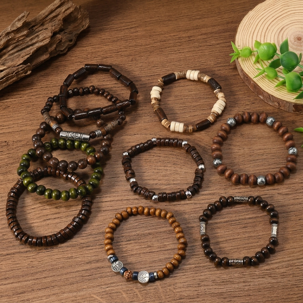 10pc Adjustable Boho Bracelet Variety Set — product detail