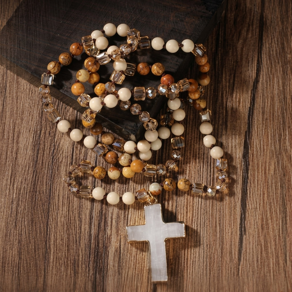 Crystal Tian Cross Necklace — product detail