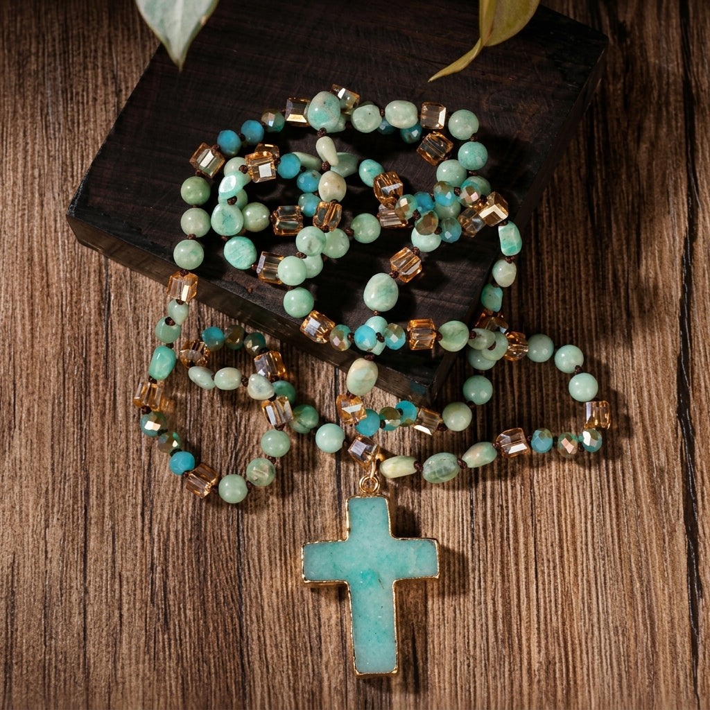 Crystal Tian Cross Necklace — product detail