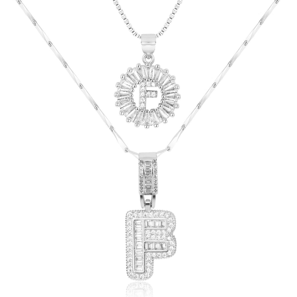 2pc 14k Sparkling Letter Initial Necklaces — product detail