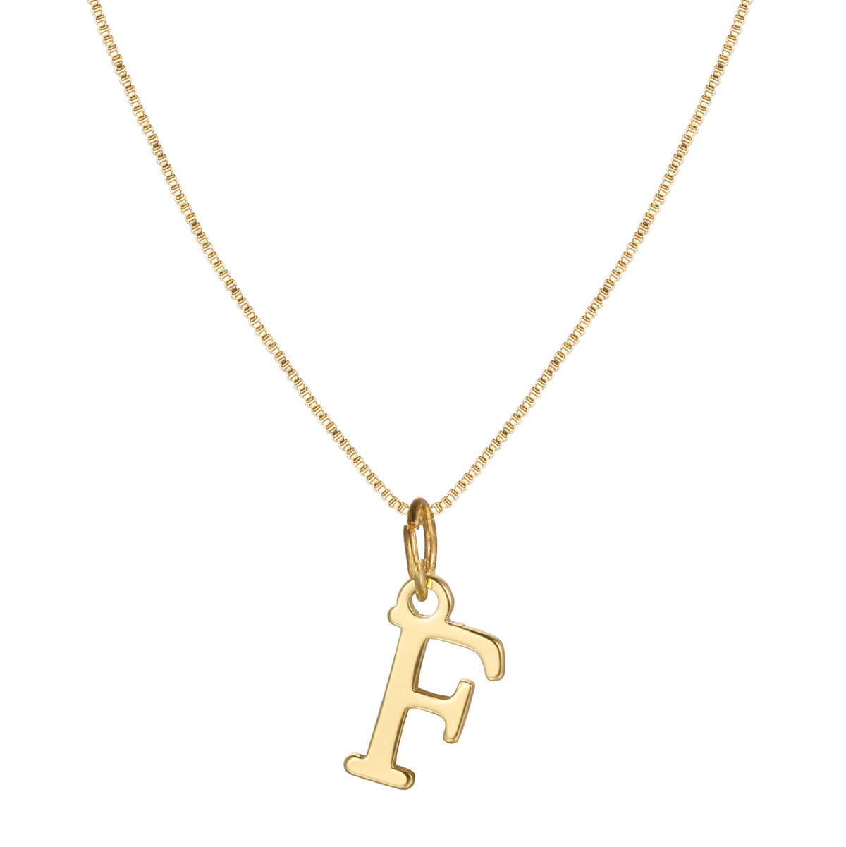 14k Minimal Serif Initial Necklace — product detail