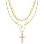 3pc 14k Diamond Accented Initial & Cross Necklace Set — product detail