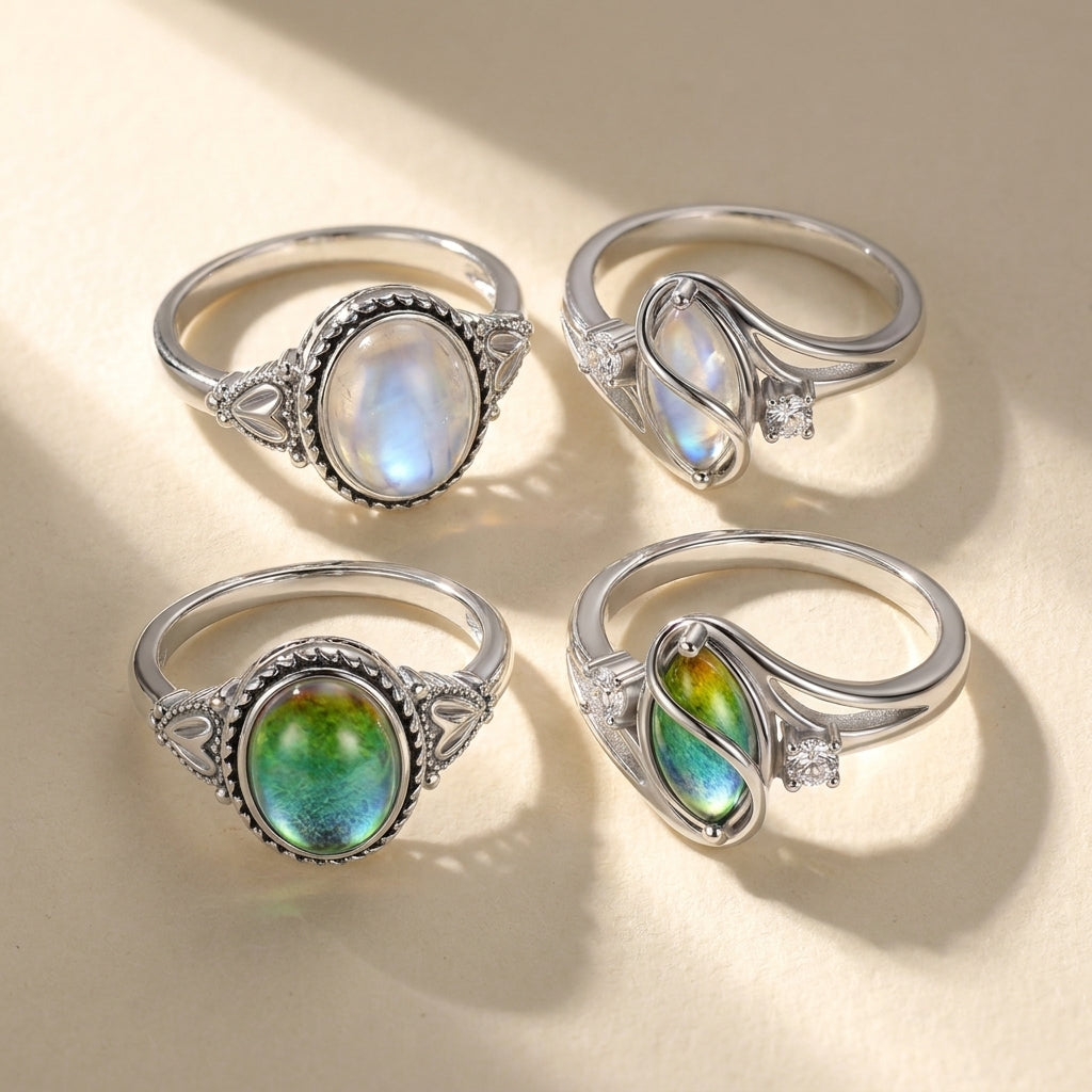 Vintage Inspired Sparkling Accented Mood Ring — product detail