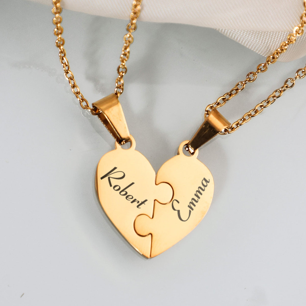 Personalised Family Heart Puzzle Necklace — product detail