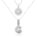 2pc 14k Sparkling Letter Initial Necklaces — product detail
