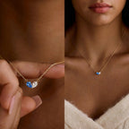 Dainty Dual Birthstone Heart Necklace — product detail