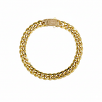 14k Chunky Sparkling Accented Clasp Cuban Link Bracelet — product detail