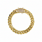 14k Chunky Sparkling Accented Clasp Cuban Link Bracelet — product detail
