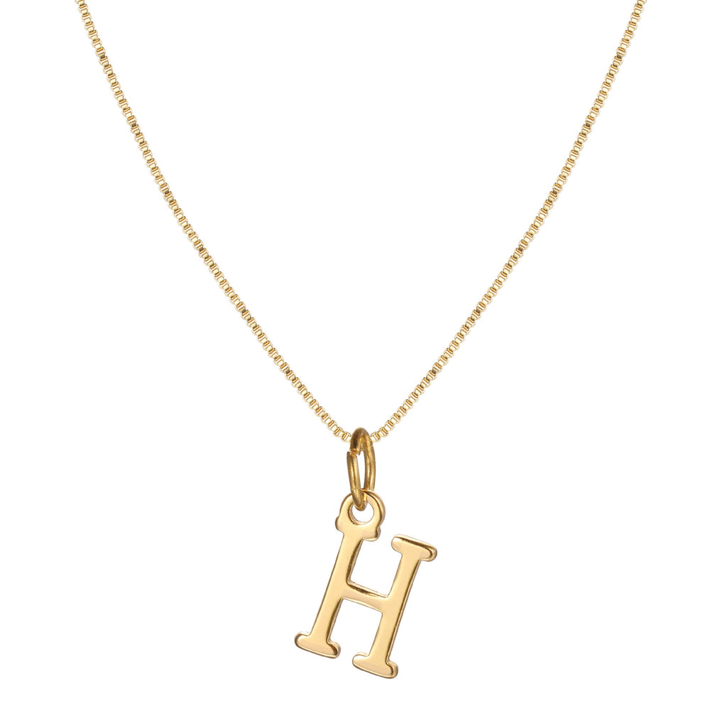 14k Minimal Serif Initial Necklace — product detail